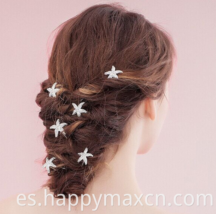 Nuevo estilo Ventas calientes Propinas simples para el cabello Joyas de estrellas Haciendo accesorios para el cabello de boda Bridal